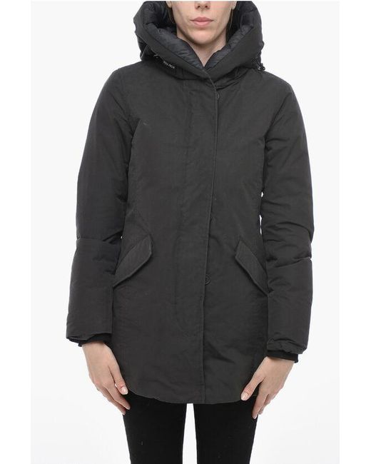 Woolrich Gray Padded Eco Byrd Parka With Hood