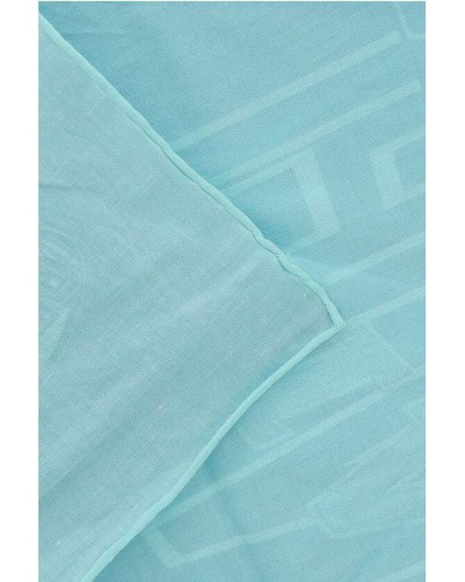 Givenchy Blue Printed Cotton Handkerchief for men