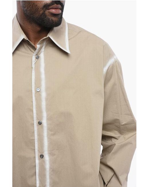 Maison Margiela Natural Mm6 Poplin Cotton Shirt Vintage Effect for men