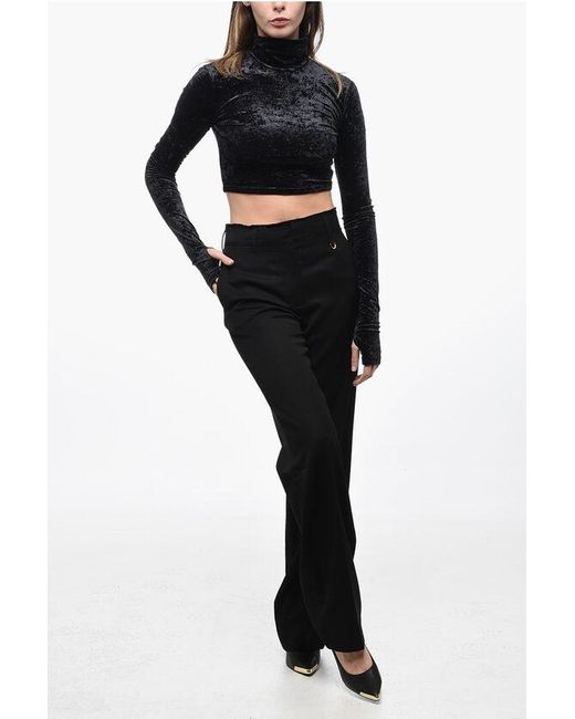 Jacquemus Black High-Waisted Ficelle Pants With Hidden Buttons