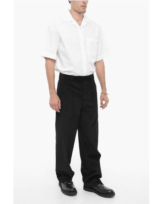 Neil Barrett Black Loose Fit Corduroy Pants for men