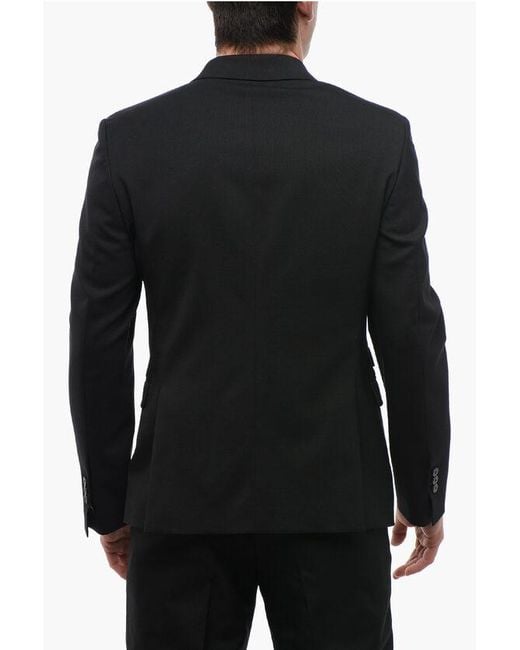 Neil Barrett Black Notch Lapel Constructed Narrow Fit Blazer for men