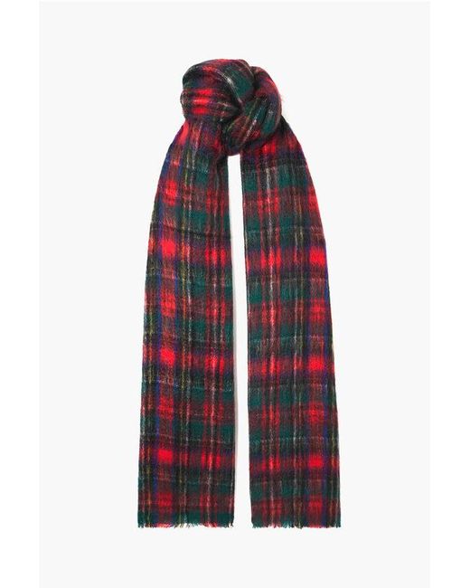 Saint Laurent Red Mohair Blend Scarf