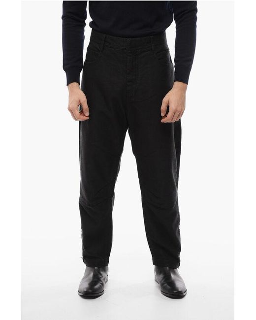 Stone Island Black Twill 5 Pockets Jeans With Ankle Zip 20Cm for men