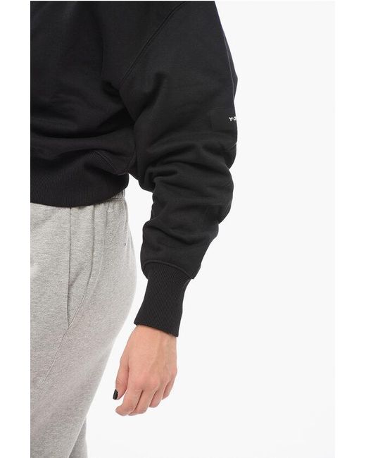 Y-3 Black Monochrome Cotton Sweatshirt With Crew Neck