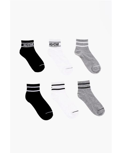 Converse Black Set Of 6 Pairs Of Socks With Embroidered Logo