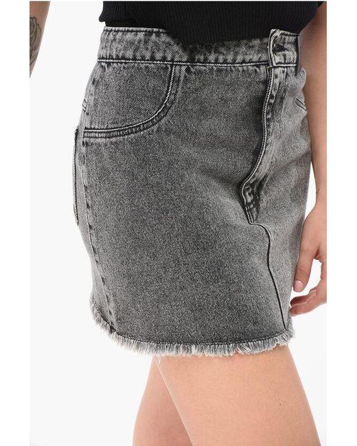 The Mannei Black Stone-Washed Denim Miniskirt Malmo