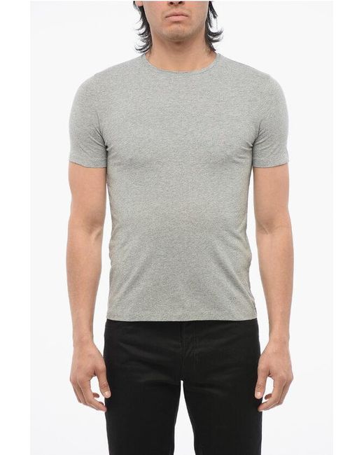 Corneliani Gray Cc Collection Short Sleeved Crewneck T-Shirt for men