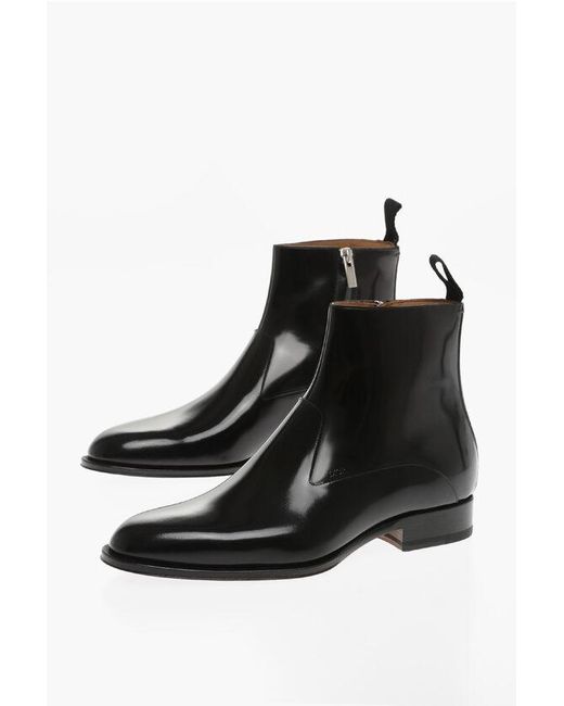 Dior Black Patente Leather Timeless Boots With Leather Soles for men