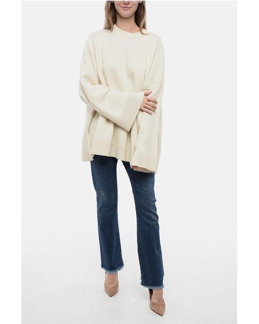 Loewe Natural Crew Neck Oversized Pure Cashmere Sweater