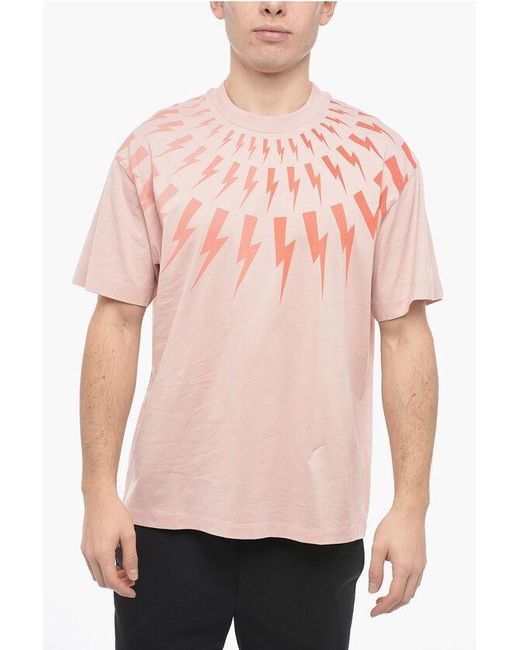 Neil Barrett Easy Fit Fair-Isle Thunderbolt Crew-Neck T