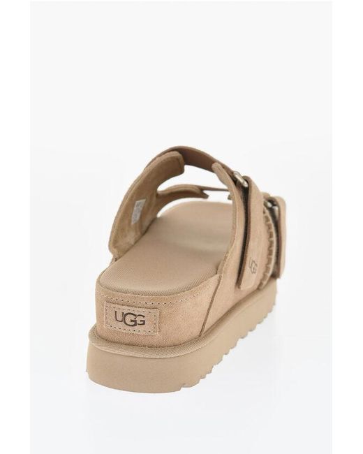 Ugg Natural Suede Double-Buckle Sandals Goldenstar
