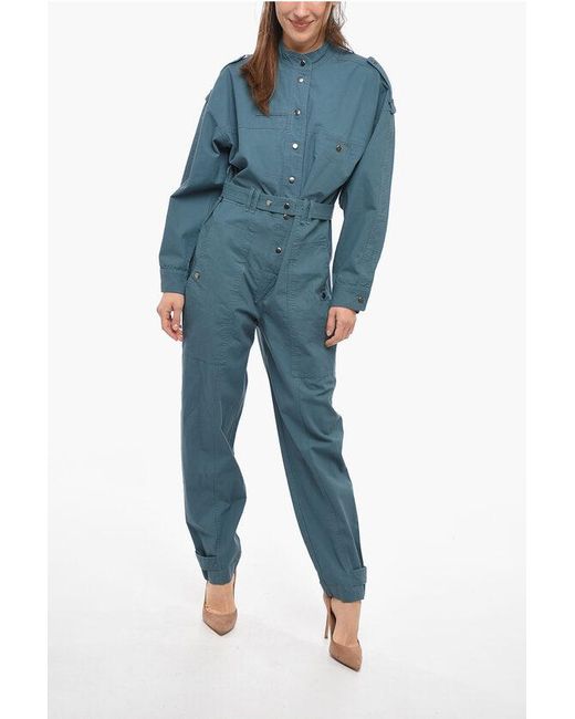 Isabel Marant Blue Etoile Belted Ruthel Jumpsuit