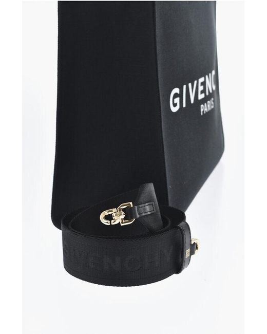 Givenchy Black Cotton And Linen Tote Bag With Contrasting Logo