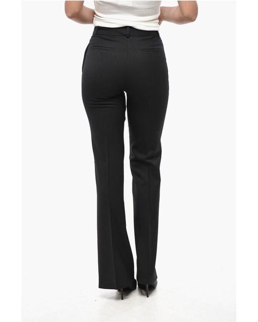 P.A.R.O.S.H. Black Wool Stretch Liliuxy Pants