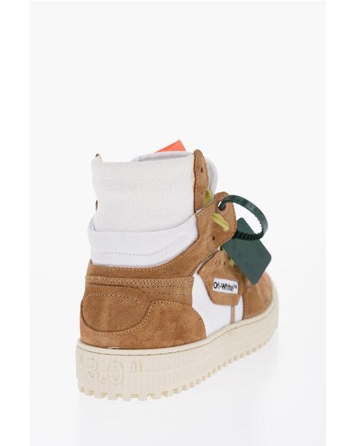 Off-White c/o Virgil Abloh Brown Off- Suede Detail Off Court Canvas Sneakers