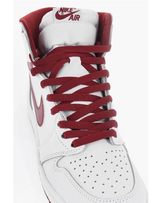 Nike White Air Jordan Two-Tone Leather 1 Hi 85 High-Top Sneakers for men