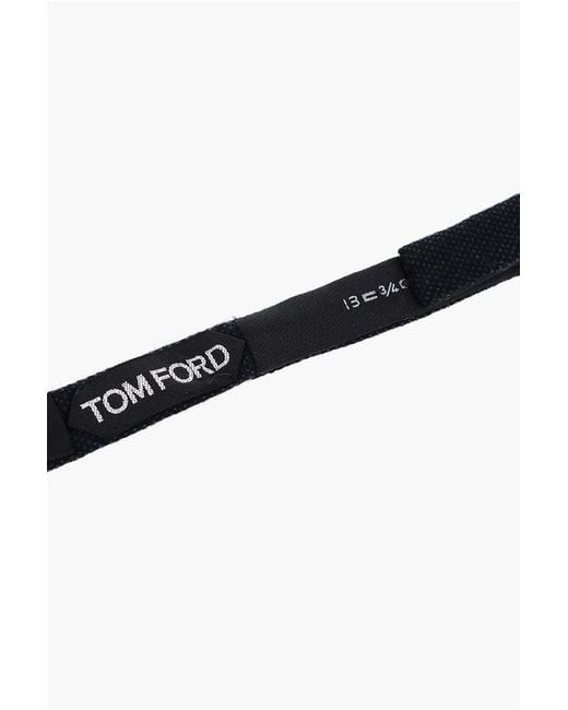 Tom Ford Black Hopsack Motif Bow-Tie for men