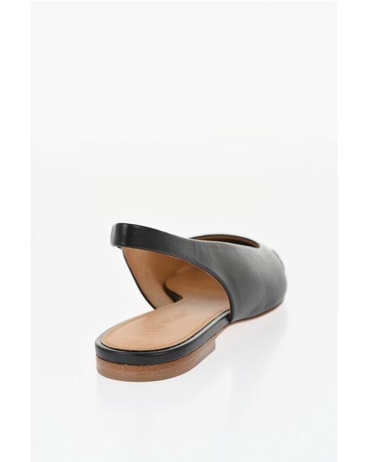 Off-White c/o Virgil Abloh Black Leather Point Toe Slingback Ballet Flats