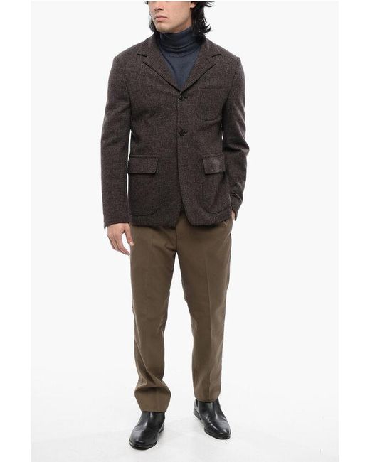 Corneliani Gray Single-Breasted Jersey Blazer With Notch Lapel for men