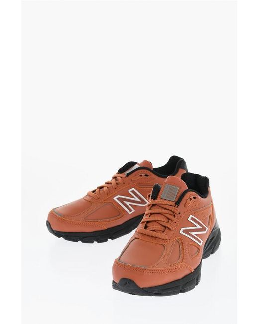 New Balance Brown Leather 990V4 Low Top Sneakers for men