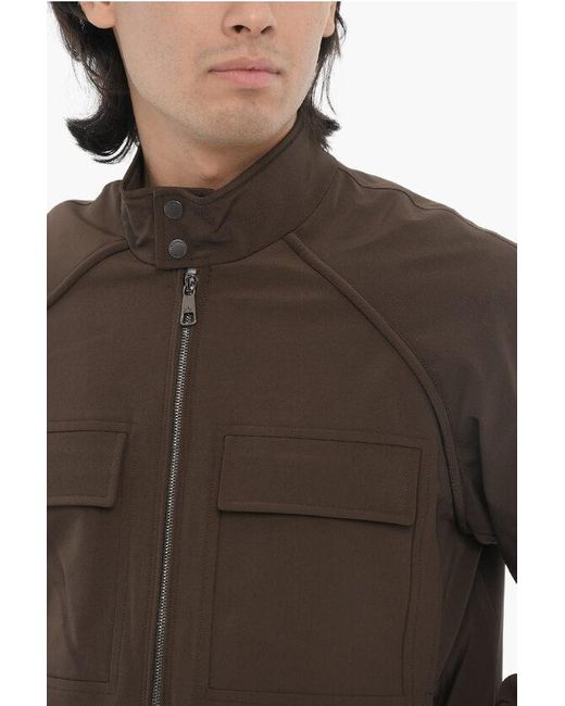 Neil Barrett Brown Boxy Fit Baracuta Jacket With Zip Closure for men