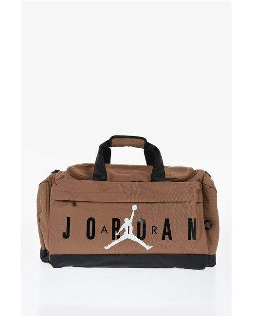 Nike Brown Air Jordan Two-Tone Duffle Bag With Printed Logo for men