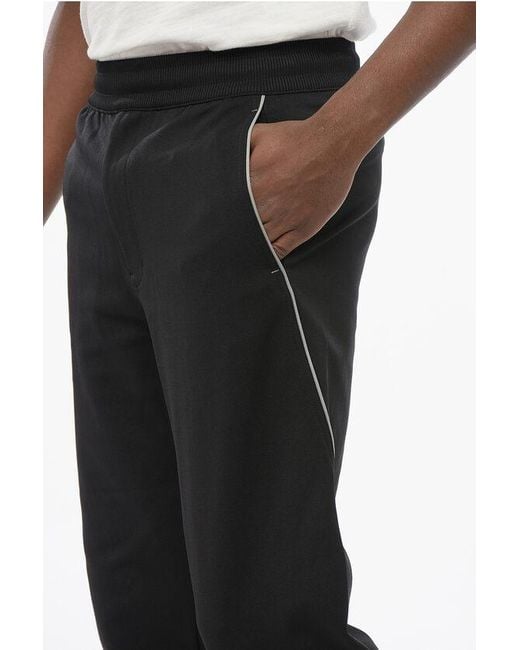 Y-3 Black Acetate Fabric Superstrip Sweatpants for men