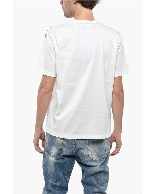 JUNYA WATANABE COMME DES GARCON White Printed Crew-Neck T-Shirt for men