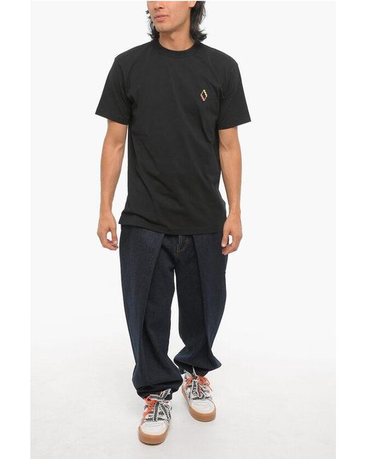Marcelo Burlon Black Cotton Crew-Neck T-Shirt for men