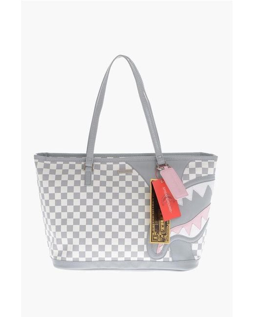 Sprayground White Limited Edition Checkered Shoulder Bag