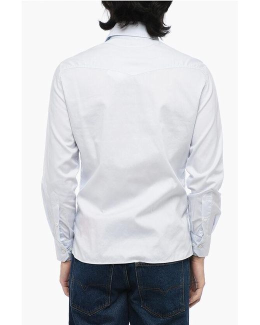 Brunello Cucinelli White Leisure-Fit Shirt With Jewel Buttons for men