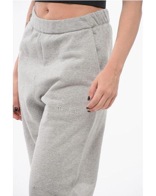 The Attico Gray Fleeced Cotton Penny Sweatpants With Cuffs