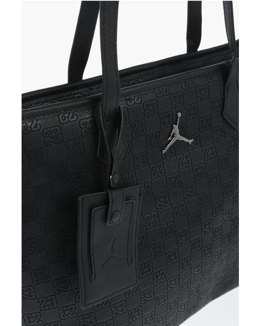 Nike Black Jordan Logo Tote Bag With Monogram Pattern for men
