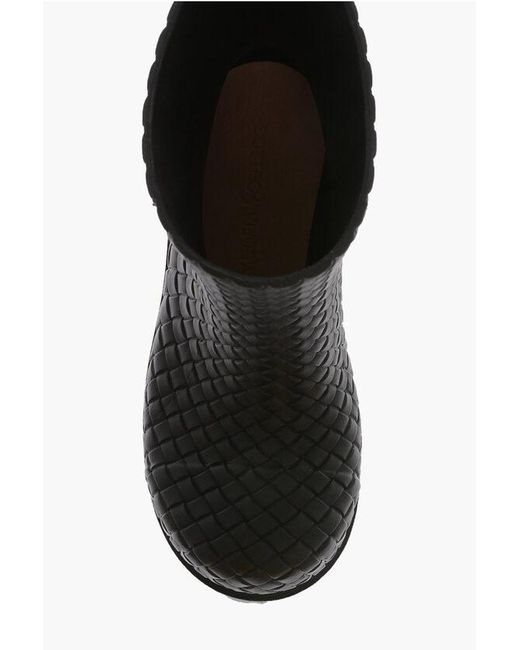 Bottega Veneta Black Woven Rubber Fireman Pull-On Booties