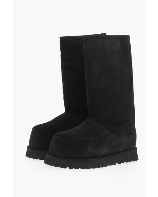 Maison Margiela Mm6 Suede Boots With Faux Fur Inner in Black Lyst UK