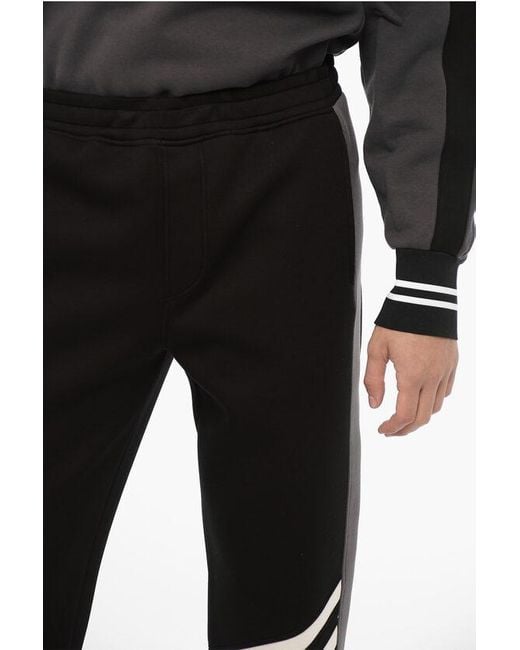 Neil Barrett Neoprene Skinny Fit Joggers With Contrasting Details in Black for Men Lyst UK