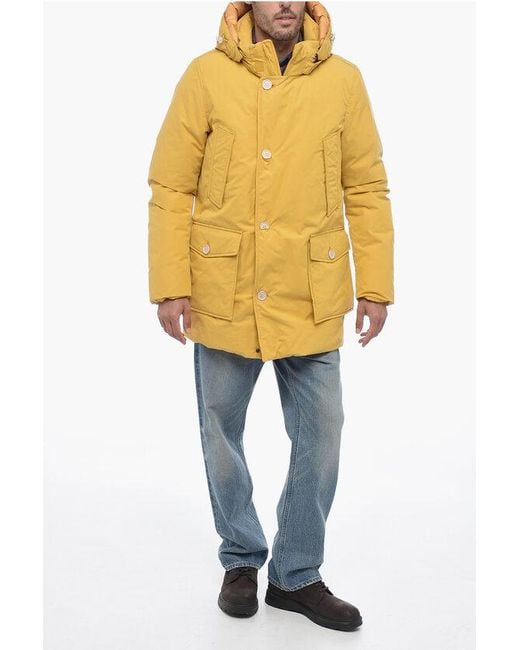 Woolrich Ecopack Waterproof Parka With Removable Hood in Yellow for Men Lyst UK