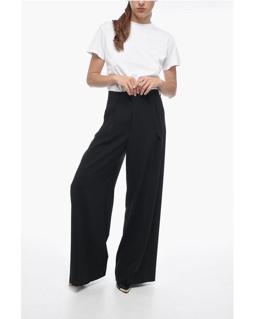 Maison Margiela Black Mm6 Wide-Leg Pleated Pants