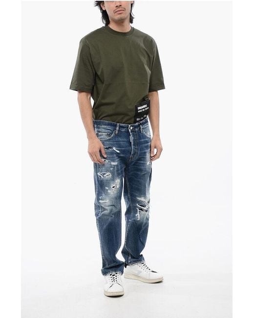 DSquared² Blue Distressed Denim Jeans Bro for men