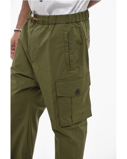 DSquared² Green Cotton Pully Pants With Drawstring for men