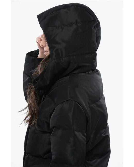 AllSaints Black Quilted Allana Maxi Jacket With Removable Hood