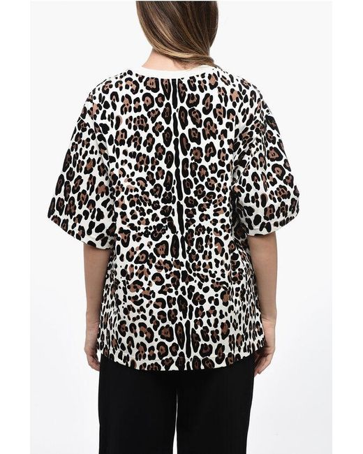 Dolce & Gabbana Black Flocked Cotton Animal Motif Tee