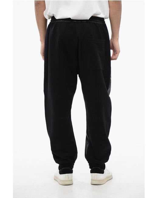 DSquared² Black Eco-Leather And Jersey Hybrid Swag Track Pants for men