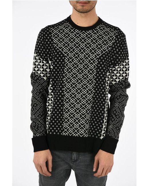 Neil Barrett Black Wool Printed Sweater for men