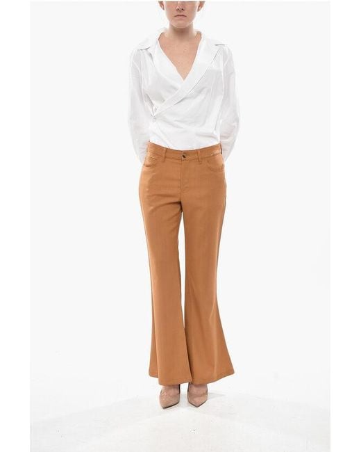 Marni Brown Mixed-Mohair Bootcut Trousers With Belt Loops