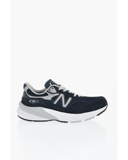 New Balance Blue Suede 990 Low Sneakers With Contrasting Logo