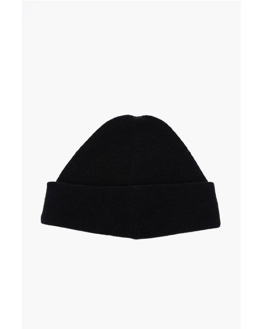 Neil Barrett Black Wool Blend Embroidered Beanie