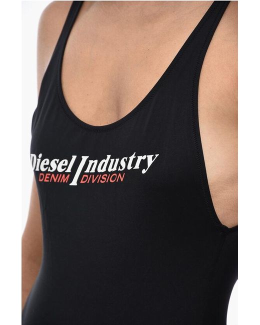 DIESEL Black Slia One-Piece Swimsuit With Logo Lettering