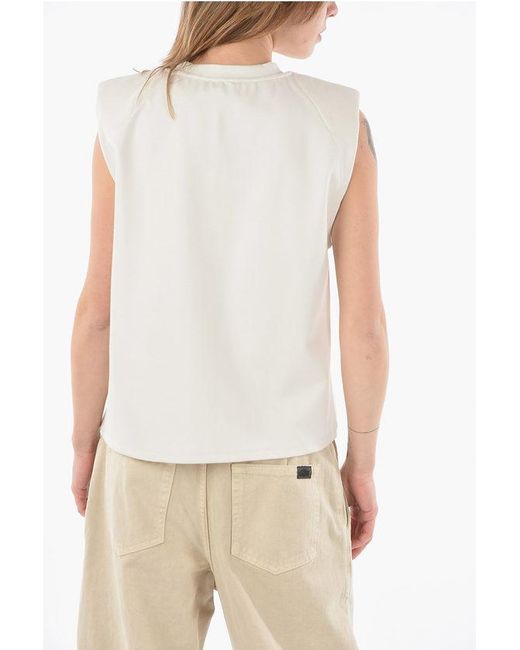 Ixos White Padded Shoulder Tamarindo Relaxed Fit Top